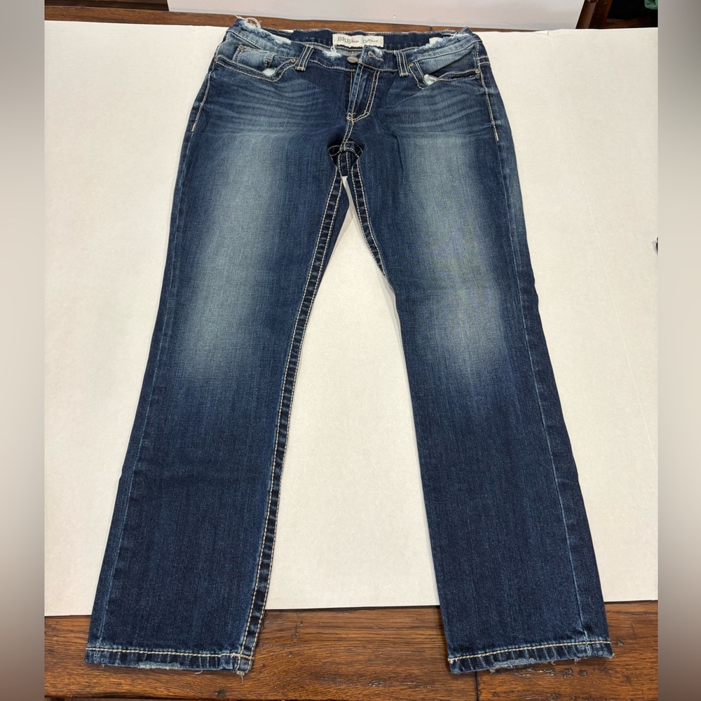BKE Culture denim jeans ankle skinny distressed frayed hem size 32 worn once